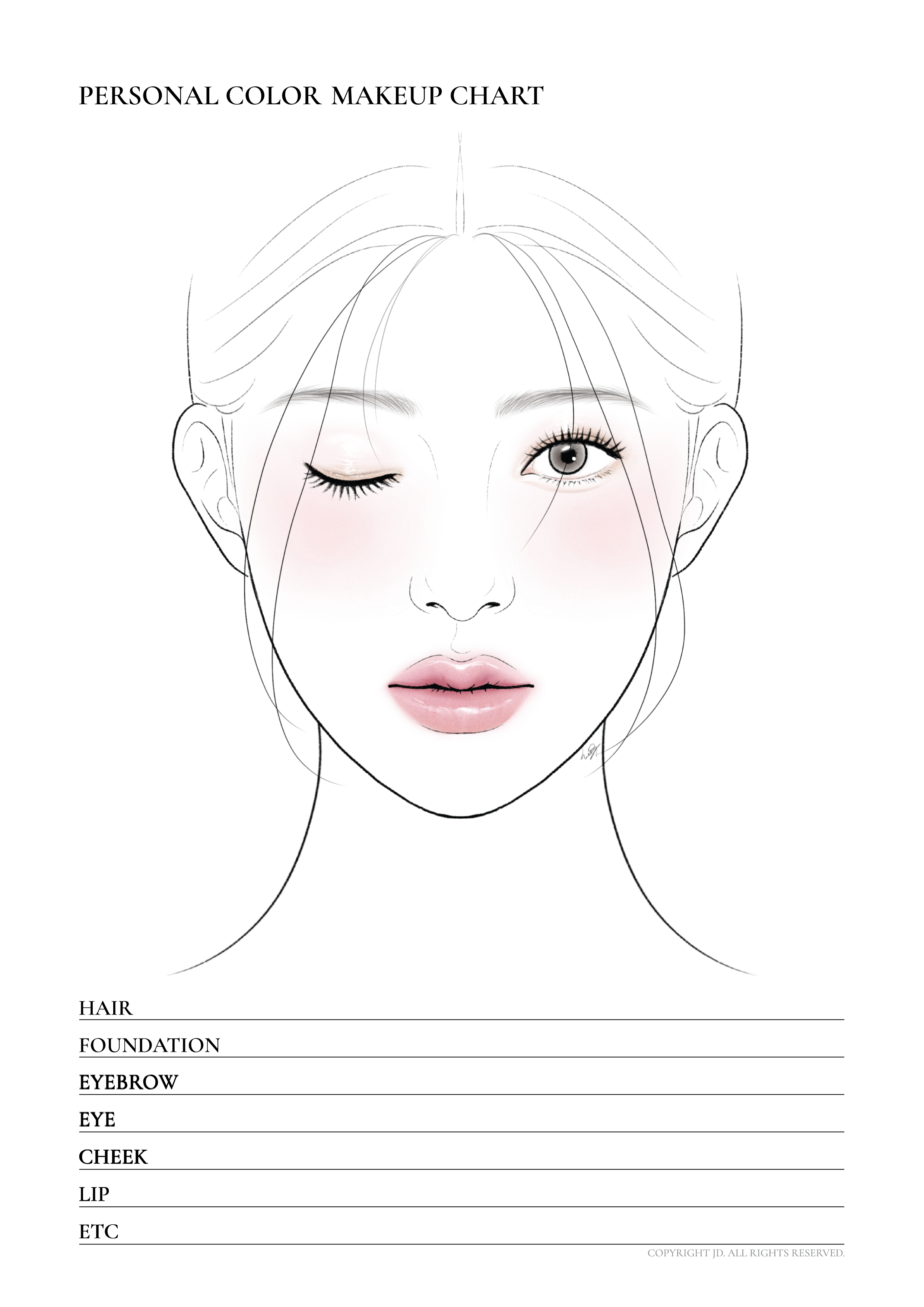 no09 personal color face chart