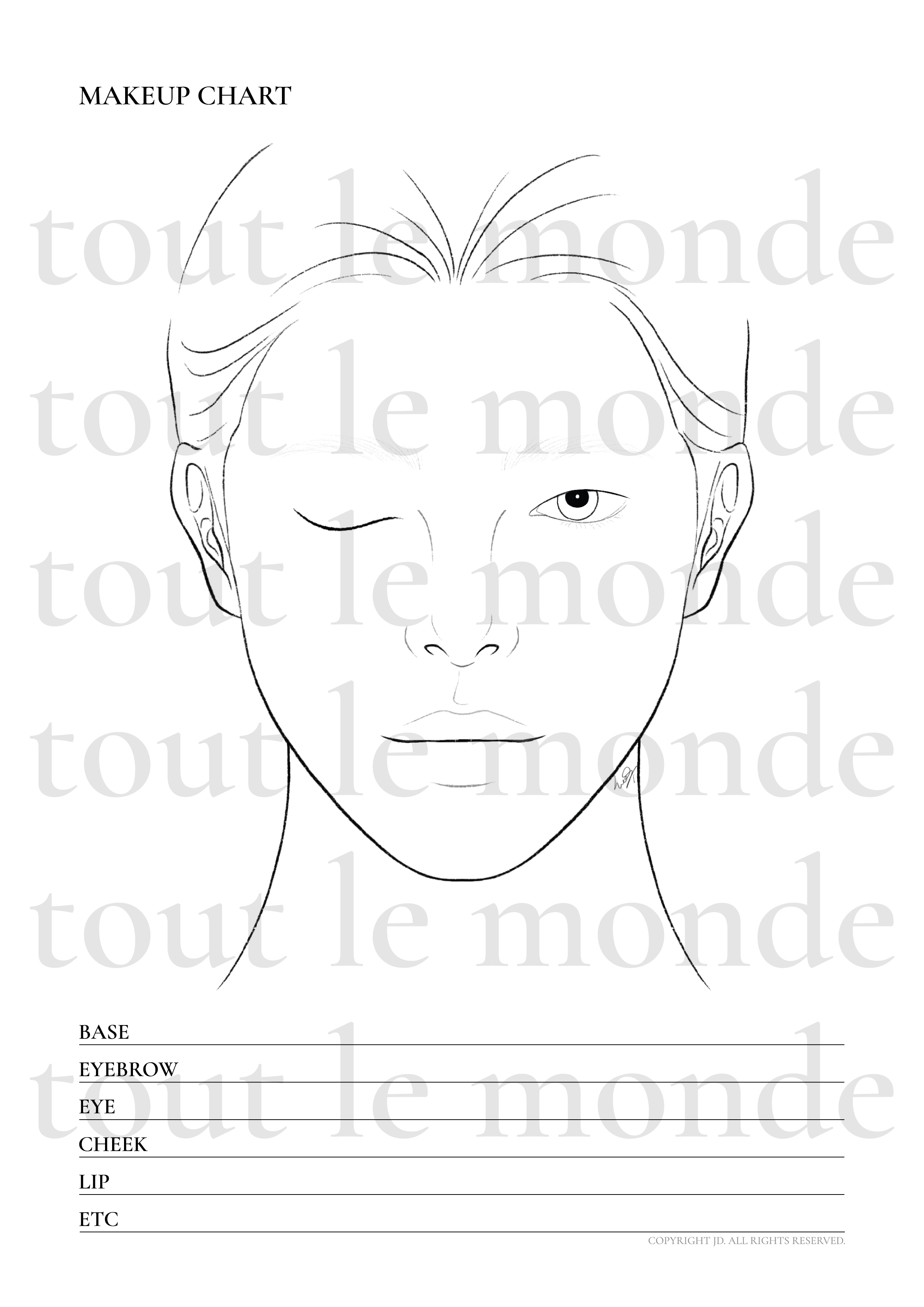 no01-2 man basic face chart